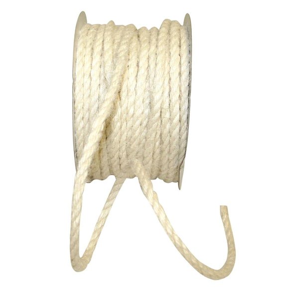 Reliant Ribbon 0.25 in. 25 Yards Jute Cord Ribbon, Ivory 25527-810-01J